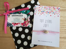 Juf Cadeautje met Kaartje "Seashell"