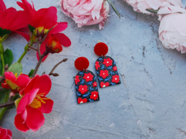 Statement Oorbellen "Red Flowerbed"