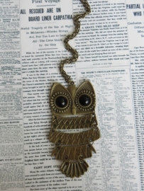 Uil Ketting "Big Owl" Bronskleurig