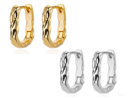 Oorringen "Rectangle Hoops" Goud- of Zilverkleur