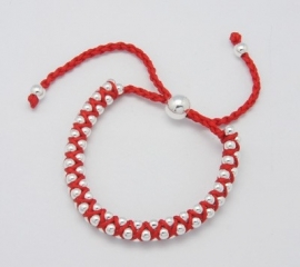 Armbandje "Red Ballchain"