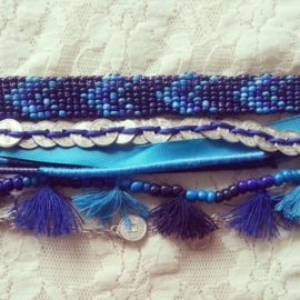 Ibiza Armband "Ibiza Festival" Blue Tassel