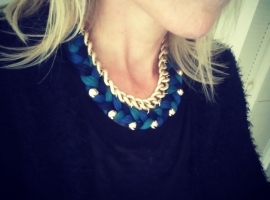 Statement Ketting "Blue Braids"