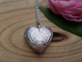 Medaillon Ketting "Plain Silver Heart"