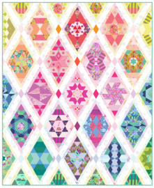 Queen of Diamonds - Tula Pink/Pink Door Fabrics - EPP