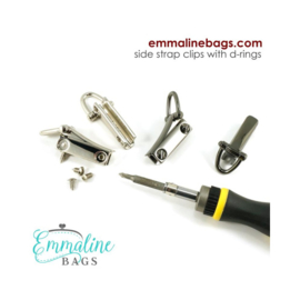 Gunmetal - Strap Clip with D-Ring - 2 Pack - Emmaline Bags