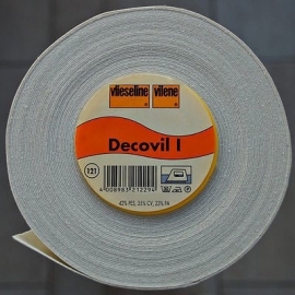 Decovil 1, GEVOUWEN VERZONDEN  plakbare leerachtige versteviger, 45 cm breed,