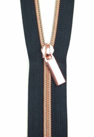 Navy tape-rose gold - zipper - Sallie Tomato