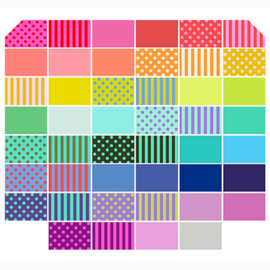 Tula Pink -Solids-Stripes -Pom Poms -  Combi - Pakket 46 FQ -