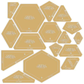 Queen of Diamonds - acryl templates - 3/8 seam - PaperPieces