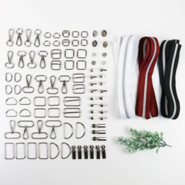 Bag  Makers Essentials Box- Hardware & Zippers - Gunmetal - Sallie Tomato