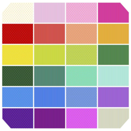 FQ pakket (24) -Tiny Stripes /PomPoms - Tula Pink