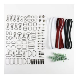 Bag  Makers Essentials Box- Hardware & Zippers - Gunmetal - Sallie Tomato
