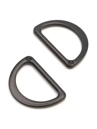 Flat D-rings Rings (2)- 1 inch - Black - By Annie