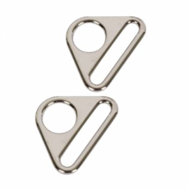 Triangle Rings  (2)- 1.5 inch - Nickel - By Annie