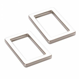 Rectangle Rings (2)- 1 inch - nickel - By Annie