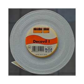 Decovil 1, GEVOUWEN VERZONDEN  plakbare leerachtige versteviger, 45 cm breed,