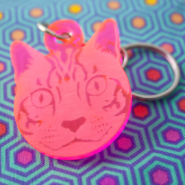 Cat Fob - keychain - Tula Pink  - Acrylic