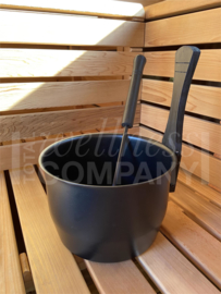 Zwarte design sauna emmer - 4 liter