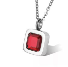Ashanger RVS vierkant rood design