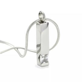 Ashanger RVS cilinder met zirkonia