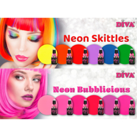 DIVA Gellak Neon Skittles + Bubblicious Collection 12x 10 ml