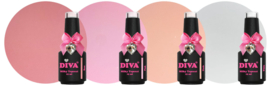DIVA Milky Glass Topcoat Collection - No Wipe 4x 15ml