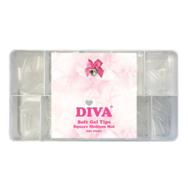 DIVA Soft Gel Tips Square Medium Mat 550pcs