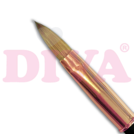 DIVA Exclusive Kolinsky Acryl Penseel Rosé Gold met dop #10 Black