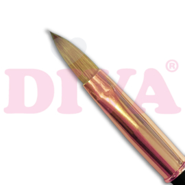 DIVA Exclusive Kolinsky Acryl Penseel Rosé Gold met dop #8 Black