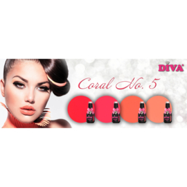 DIVA Gellak Coral No.5 Collection 4x 10 ml  # met gratis Colorpop Stickers