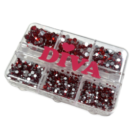 Doosje met strass steentjes - Red