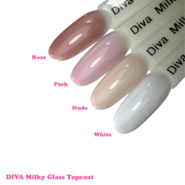 DIVA Milky Glass Topcoat Pink - No Wipe 15 ml