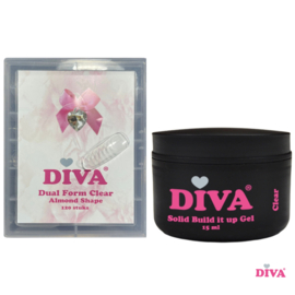 Set DIVA Solid Build it up Gel CLEAR & Diva Dual Forms