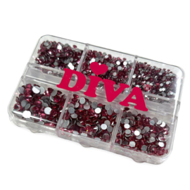 Doosje met strass steentjes - Dark Pink