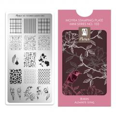 Moyra Mini Stamping Plate 103 Birds Always Sing