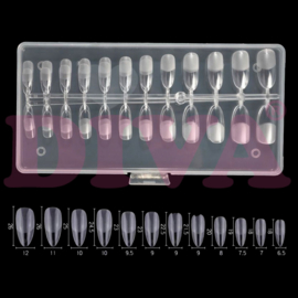Press-On/ Show Tips MATT Almond Short Clear in een box 240 Pcs