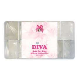 DIVA Soft Gel Tips Stiletto Medium Mat 550pcs