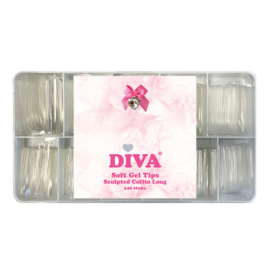 DIVA Soft Gel Tips Sculpted Coffin Long 440pcs