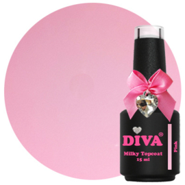 DIVA Milky Glass Topcoat Pink - No Wipe 15 ml