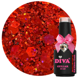 DIVA Gellak Red Glitter Crush 10 ml  #C