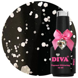 Diva Topcoat Glittering White- No Wipe 15 ml