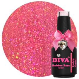 DIVA Rubber Basecoat Crystal 15 ml - 6 stuks + gratis Diva Kolinsky Fineliner