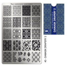 Moyra Stamping Plaat 43 Damask Drapery 2