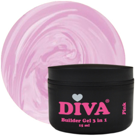 DIVA Builder Gel LOW HEAT 3-in-1 PINK 15ml