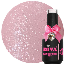 DIVA Rubber Basecoat Pink Sparkle 15 ml