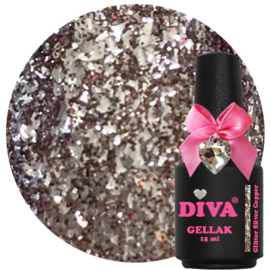 Diva Gellak Glitter Silver Copper 15ml