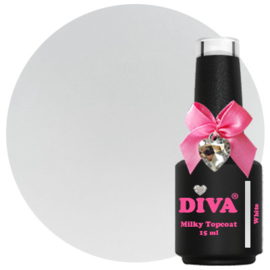 DIVA Milky Glass Topcoat White - No Wipe 15 ml