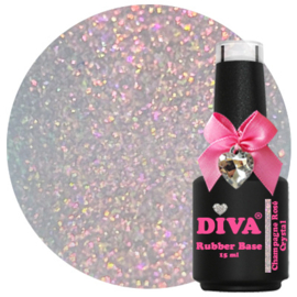 Diva Rubber Basecoat Champagne Rosé Crystal 15 ml