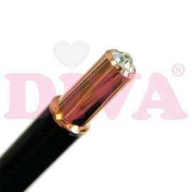 DIVA Exclusive Kolinsky Acryl Penseel Rosé Gold met dop #12 Black